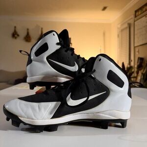 Nike Huarache Baseball Cleats Pro Mid MCS Black White Mens Size 11 Training Game
